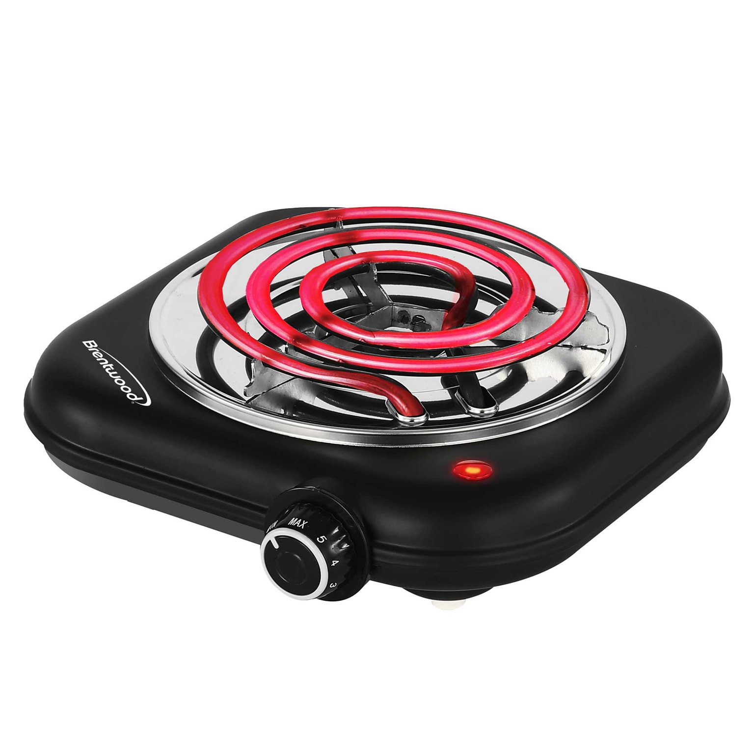 Brentwood 1,100-Watt Countertop Electric Single Burner, Black (TS-323BK)