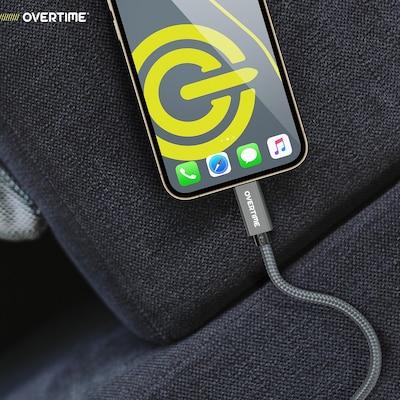 Overtime C82 100W Fast Charging 6 ft Braided USB C to USB C Cable (OCC82WH)