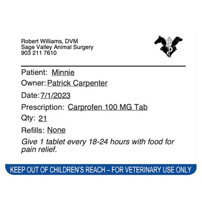 DYMO® LabelWriter™ Veterinary Prescription Labels, 2-3/4" x 2-1/8,", 400 Labels/Roll, 6 Rolls/Box (2187328)