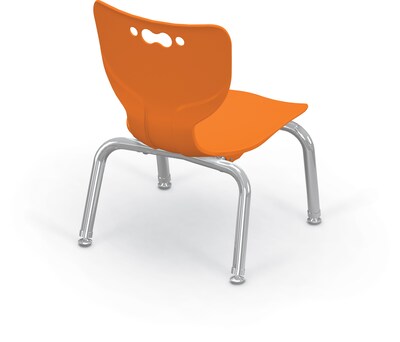 MooreCo 10" Hierarchy Student Chair with 4 Legs, Orange/Chrome Base (703673561808)