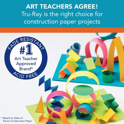 Pacon Tru-Ray 9" x 12" & 12" x 18" Construction Paper, Assorted Colors, 2,000 Sheets (P104120)