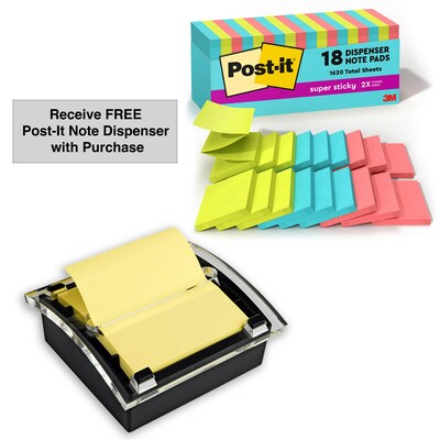 Free Post-It Note Dispenser w/Purchase of Pop-Up Note SuperNova Neons Cabinet Packs Bundle