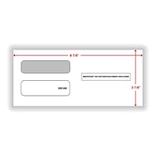 ComplyRight Moistenable Glue Security Tinted Double-Window Tax Envelopes, 3 7/8 x 8 3/8, 50/Pack (