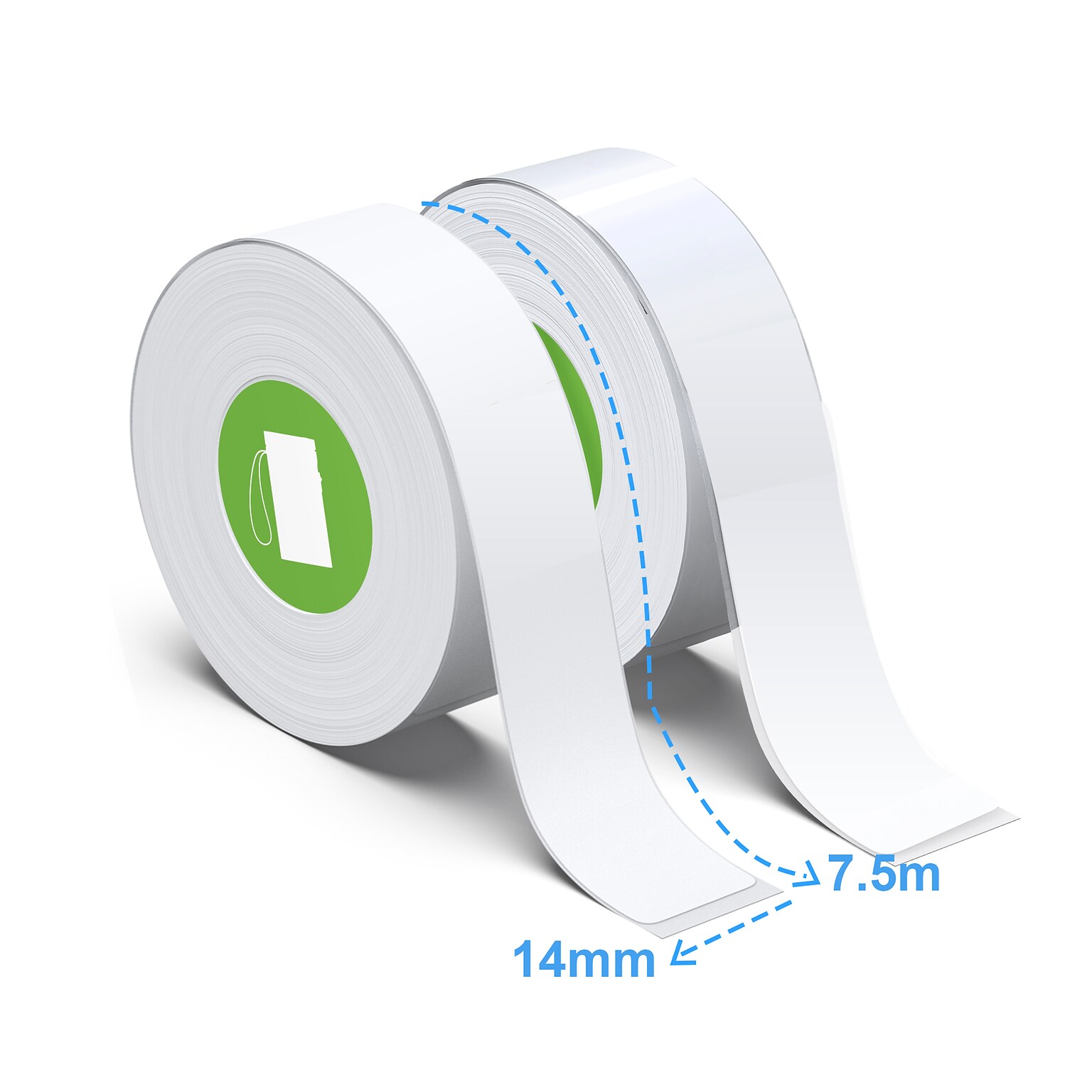 Nelko Label Paper 14mmx7.5m 2 Rolls/set for P22, (US-147500WH-2R)