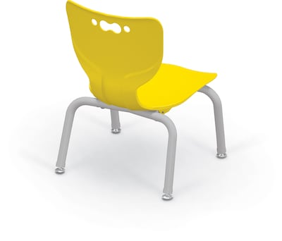 MooreCo 10" Hierarchy Student Chair with 4 Legs, Yellow/Platinum Base (703673561860)