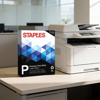 Staples 30% Recycled 8.5 x 11 Multipurpose Paper, 32 lbs., 100 Brightness, 300/Pack (358C-WH-STP)