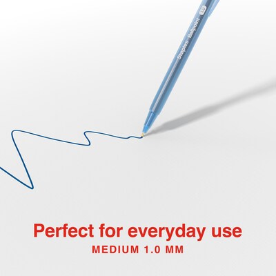 Staples Ballpoint Pen, Medium Point, 1.0mm, Blue Ink, 60/Pack (ST52863	)