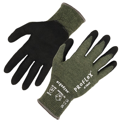 Ergodyne ProFlex 7042 Nitrile Coated Cut-Resistant Gloves, ANSI A4, Heat Resistant, Green, Large, 1 Pair (10344)