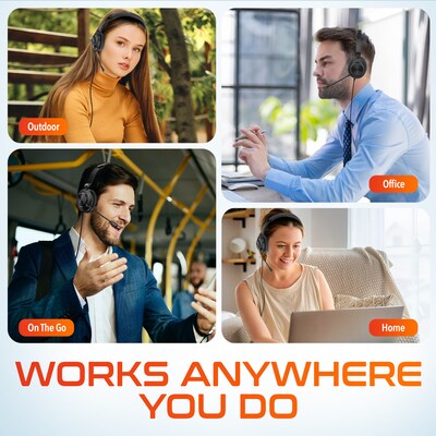 Delton 30Y MS Teams Noise-Canceling On-Ear Mono Computer Headset, USB Type-A & Type-C, Black (DWH30Y)