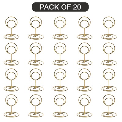 Global Printed Products Card Holder, Table Top/Countertop, Gold Metal, 20/Pack (WRHLDR-GLD)