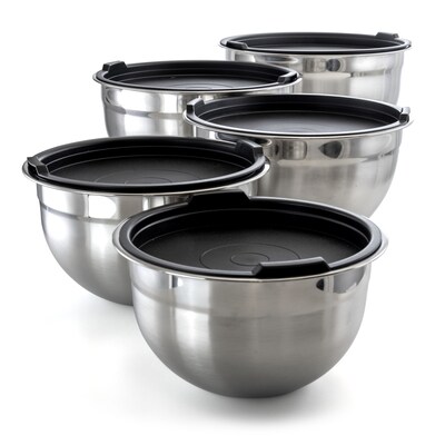 MegaChef Mixing Bowl Set, Stainless Steel, 5-Piece (937111722M)
