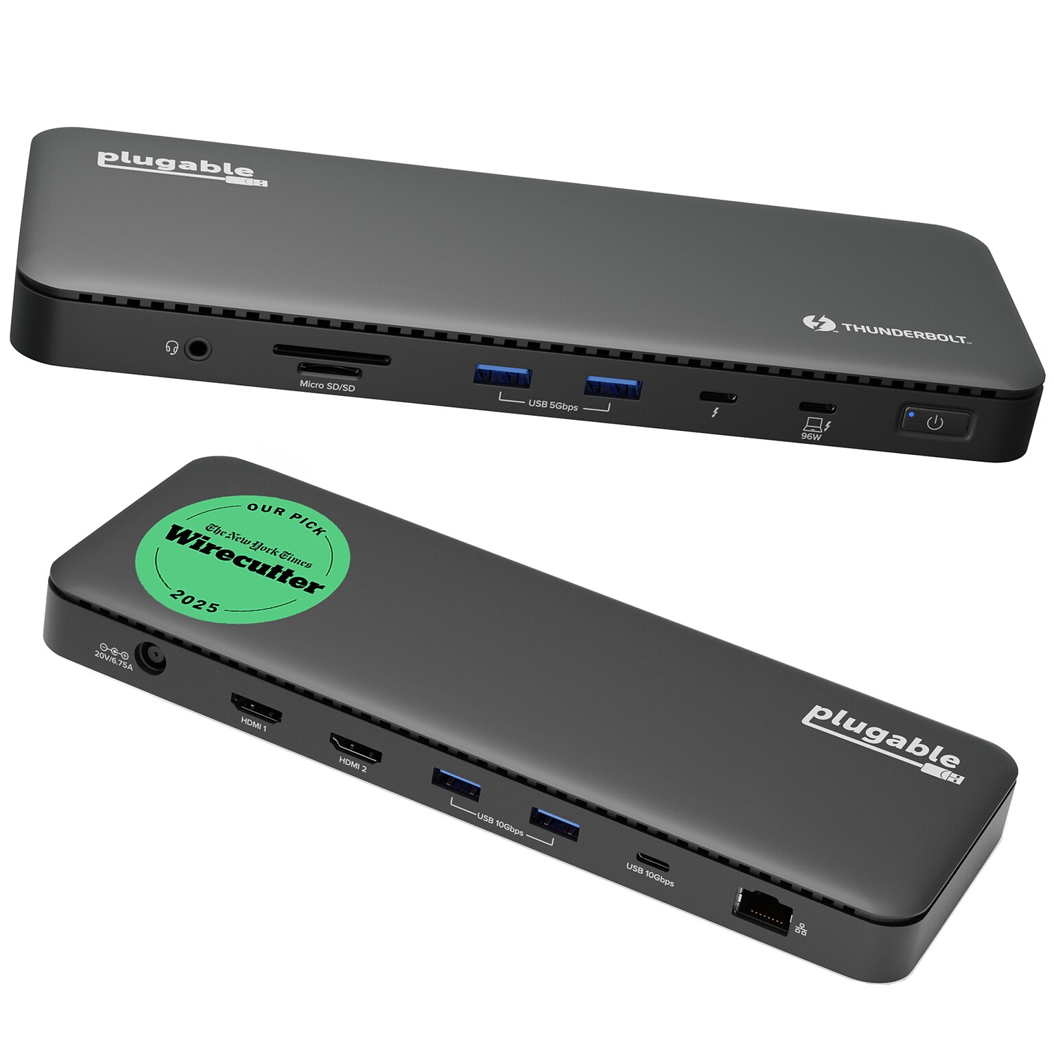 Plugable Thunderbolt 4 Dock Dual Monitor Laptop Docking Station, 100W (TBT4-UD5)