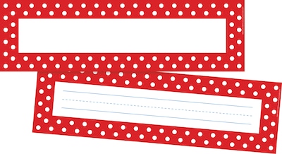 Barker Creek Red & White Dots Name Plate / Bulletin Board Sign Set, 72/Set (BC3803)