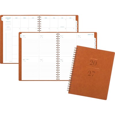 2027 AT-A-GLANCE Signature Collection 8.5 x 11 Weekly & Monthly Planner, Faux Leather Cover, Brown (YP905-09-27)
