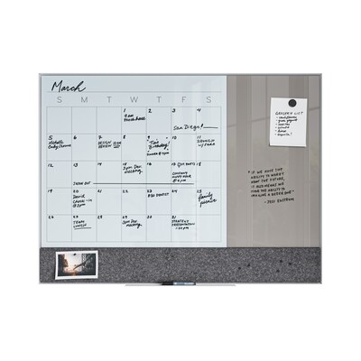U Brands Combination Dry-Erase Whiteboard, Aluminum Frame, 4' x 3' (3198U00-01)
