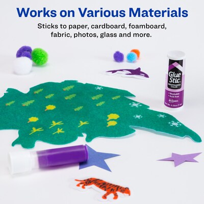 Avery Disappearing Glue Sticks, 0.26 oz., Purple, 6/Pack (98096)