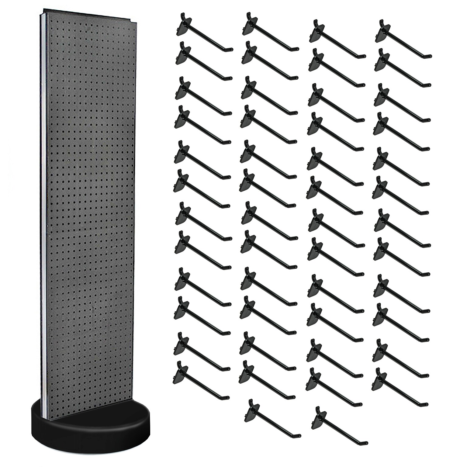 Azar Revolving Studio Base 60 x 16 Pegboard Floor Stand, Charcoal (700780-CHA-6B50)