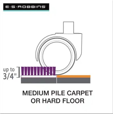 ES Robbins Floor+Mate Carpet & Hard Floor Chair Mat, 46" x 48", Designed for Medium-Pile Carpet, Clear (ESR121442)