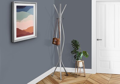 Monarch Specialties Inc. Coat Tree, Silver, Metal (I 2015)