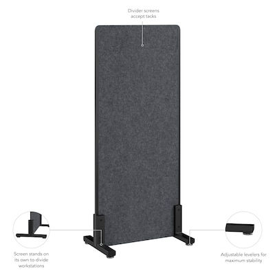 Bush Business Furniture Fabric Freestanding Privacy Panel, 55"H x 24"W, Cool Charcoal (PSP224CL-03)
