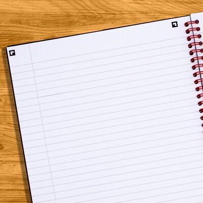 Black N' Red 1-Subject Professional Notebooks, 8.5" x 11", Wide Ruled, 70 Sheets, Black (K66652)