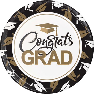 Say Hooray! Graceful Grad Graduation Disposable Paper Plates and Napkins Set, 49/Pack (DTC9638E2A)