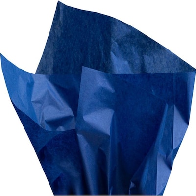 JAM Paper 20" x 26" Tissue Paper, Presidential Blue, 20 Sheets/Pack (1152354A)