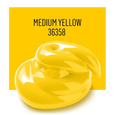 FolkArt Acrylic Paint Matte, 16oz., Medium Yellow, 2/Pack (FLK36358-2)