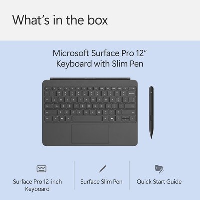 Microsoft Surface Pro 12" Keyboard Cover with Slim Pen 2, Slate (EP2-32750)