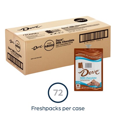 Dove Silky Smooth Milk Chocolate Hot Cocoa, Flavia Freshpacks, 72/Carton (MDRA117)