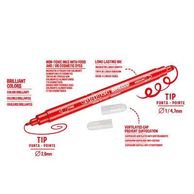 CARIOCA Birello Washable Kids Markers, Twin Tip, Assorted Colors, 24/Set (CRA41521)