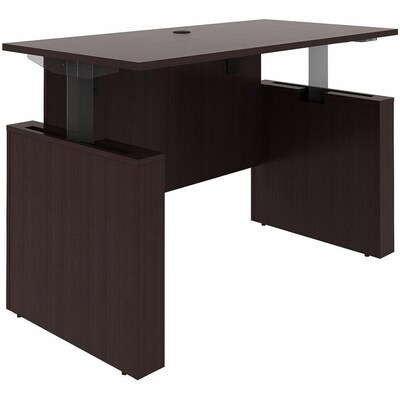 Lorell Essentials 60"W Sit to Stand Workstation Desk, Espresso Brown (LLR69641)