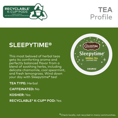 Celestial Seasonings Sleepytime Herbal Tea, Keurig® K-Cup® Pods, 24/Box (14739)