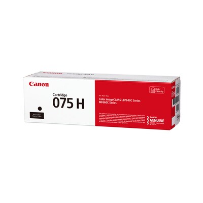 Canon 075 Black High Yield Toner Cartridge, Prints Up to 2,500 Pages (6369C001)