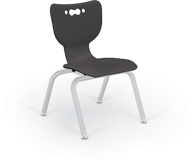 MooreCo 12 Hierarchy Student Chair with 4 Legs, Black/Platinum Base (703673562591)