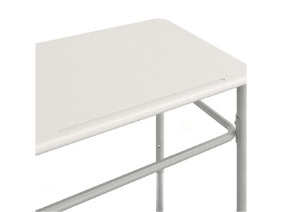 HON SmartLink 26"W Rectangle Student Desk, White/Platinum Metallic (HLDV-MRECT2026A.E.G1.T1)