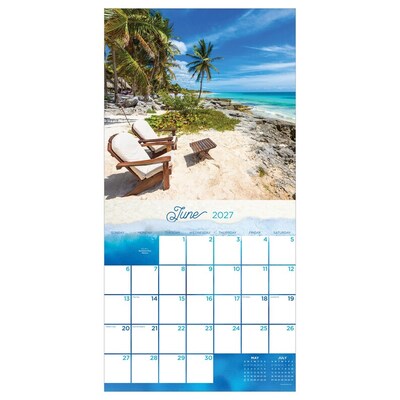 2027 TF Publishing Tropical Escapes 11" x 11" Monthly Wall Calendar, Multicolored (27-1031)