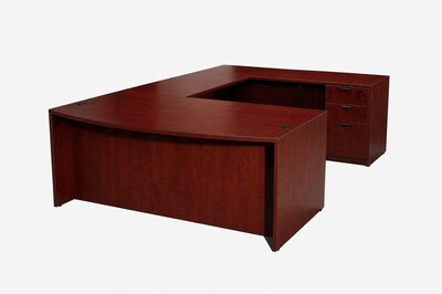 Boss Office Products U-Shaped Executive Desk, Mahogany (GROUPA-M)