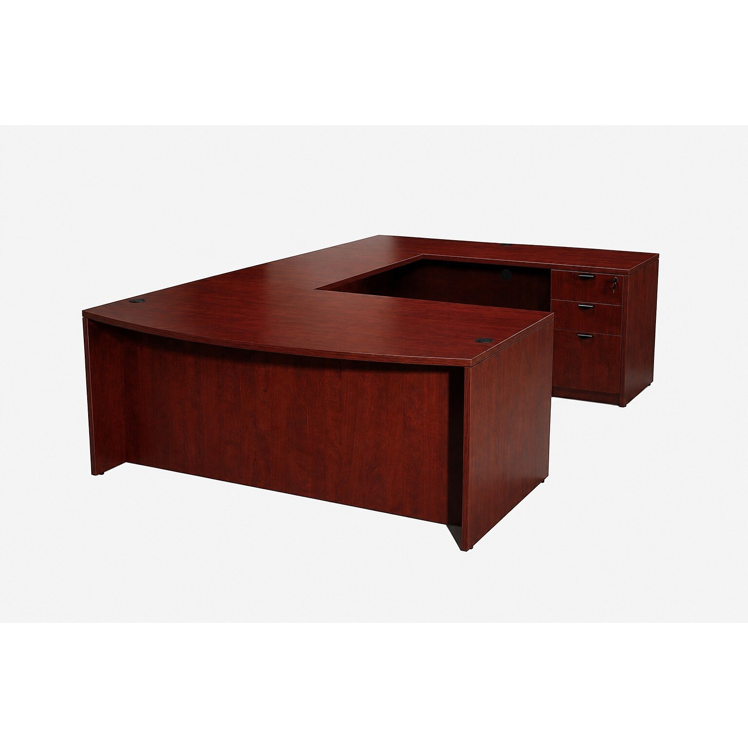 Boss Office Products U-Shaped Executive Desk, Mahogany (GROUPA-M)