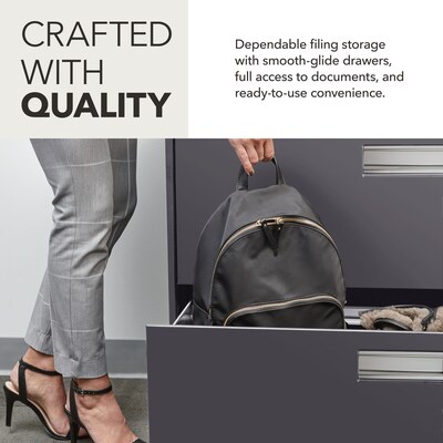 HON® Brigade 600 Series Lateral File Cabinet, A4/Legal/Letter, 5-Drawer, Charcoal, 19 1/4"D (685LS)