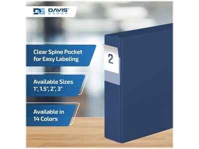 Davis Group Premium Economy 2" 3-Ring Non-View Binders, D-Ring, Royal Blue, 6/Pack (2304-92-06)