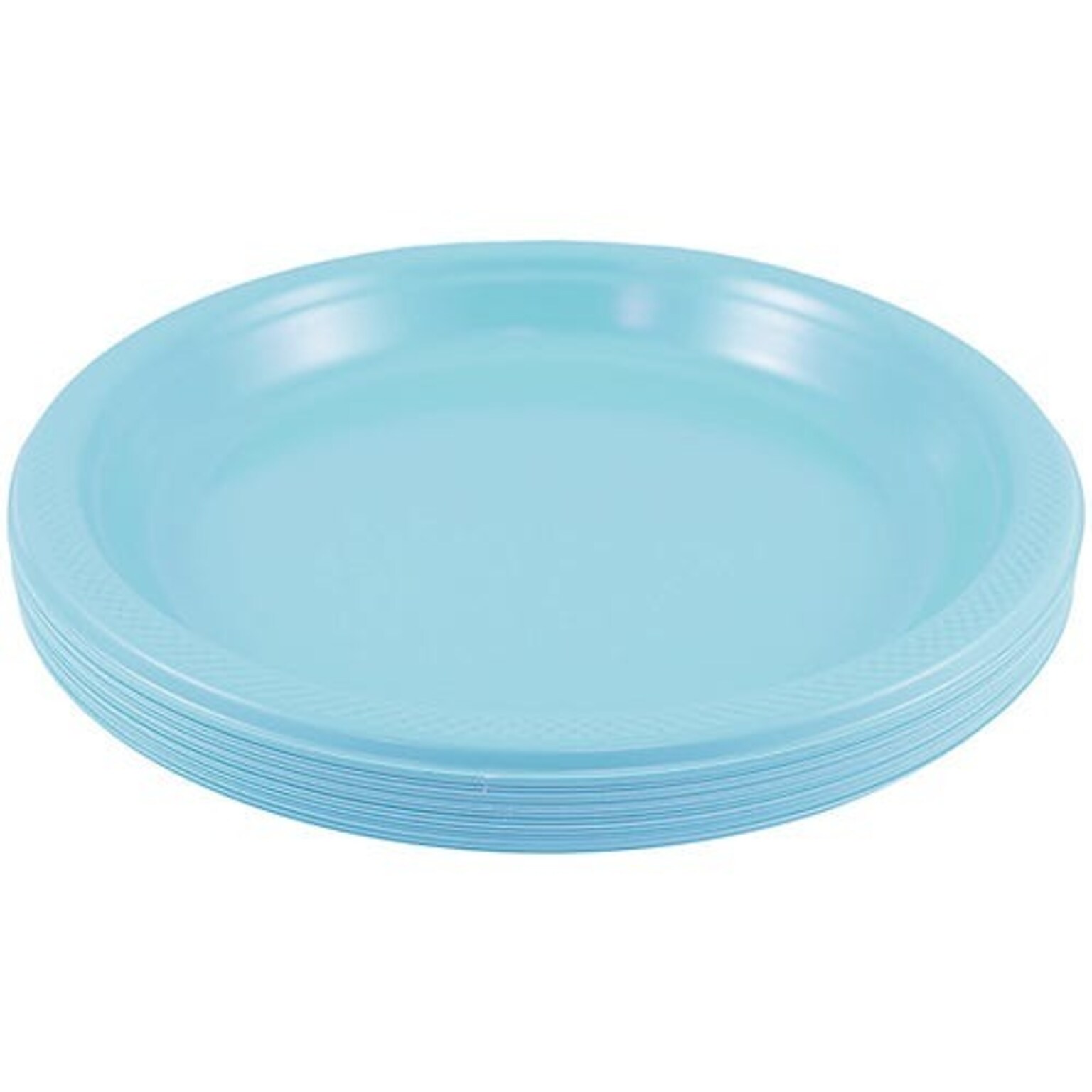 JAM Paper 9 Plastic Plates, Sea Blue, 80/Pack (9255320669g)