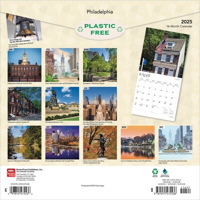 2025 BrownTrout Philadelphia 12 x 12 Monthly Wall Calendar (9781975475536)