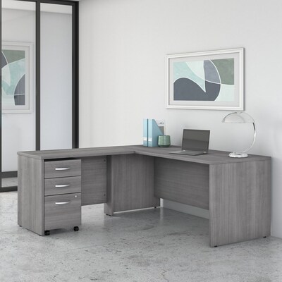 Bush Business Furniture Studio C 72"W L Shaped Desk with Mobile File Cabinet and Return, Platinum Gray (STC007PGSU)