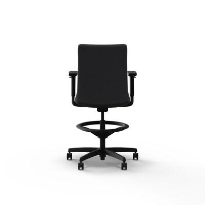 HON Ignition Vinyl Task Stool with Backrest and Footrest, Basalt (HITS5.A.H.U.SX23.T.SB)