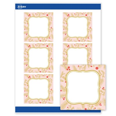 Avery Square Multipurpose Labels, 3 x 3, White, 60/Pack (19479370473)