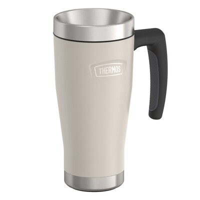 Thermos Icon Stainless Steel Vacuum Insulated Travel Mug, 16 oz., Sandstone, (THRIS1002SN4)