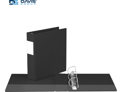 Davis Group Premium Economy 2 3-Ring Non-View Binders, D-Ring, Black, 6/Pack (2304-01-06)