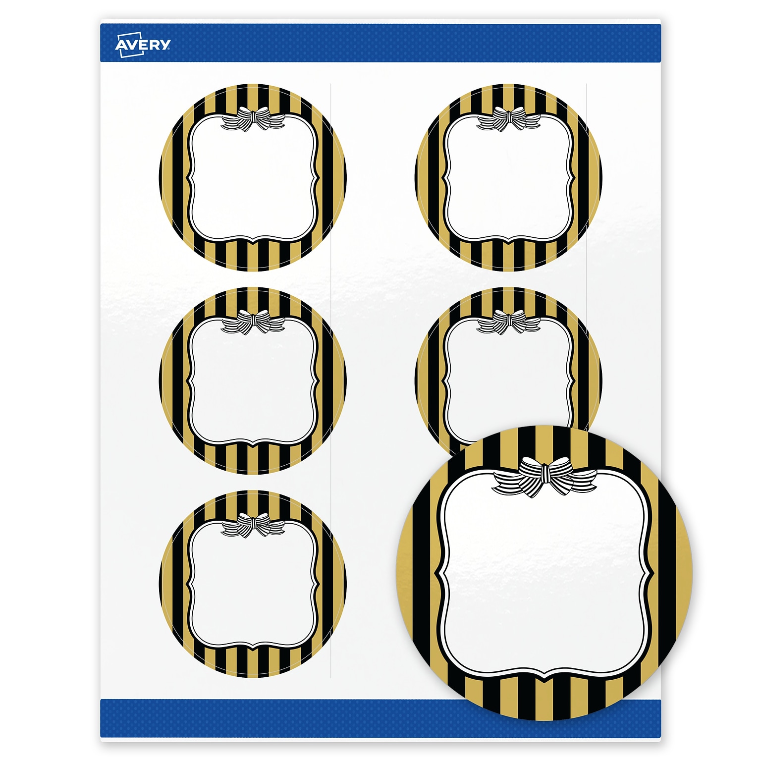 Avery Round Laser/Inkjet Multipurpose Labels, 3, White, 60/Pack (19479370953)