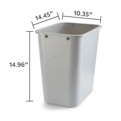 Coastwide Professional™ Indoor Trash Can Without Lid, Gray Soft Molded Plastic, 7 Gallon (CW56431)